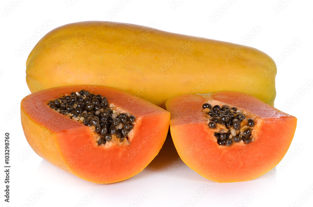 papaya on white background papaya on white background