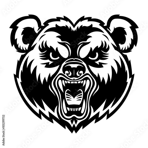 Bear Angry Face vector illustration