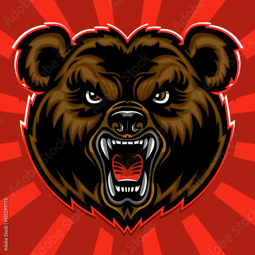 Bear Angry Face vector illustration