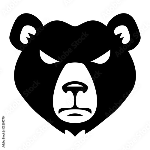 Bear Angry Face vector illustration