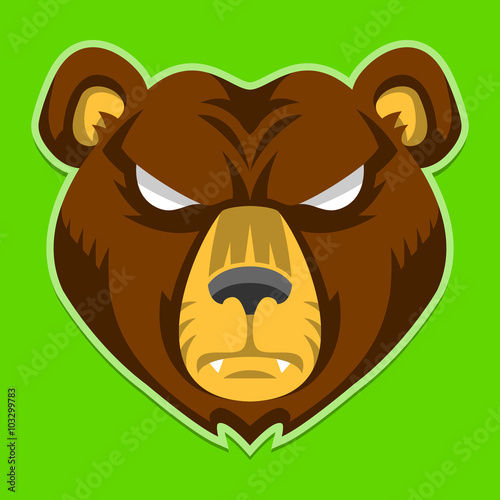 Bear Angry Face vector illustration