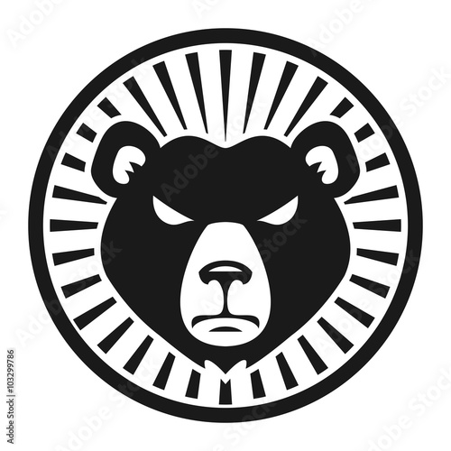 Bear Angry Face vector illustration