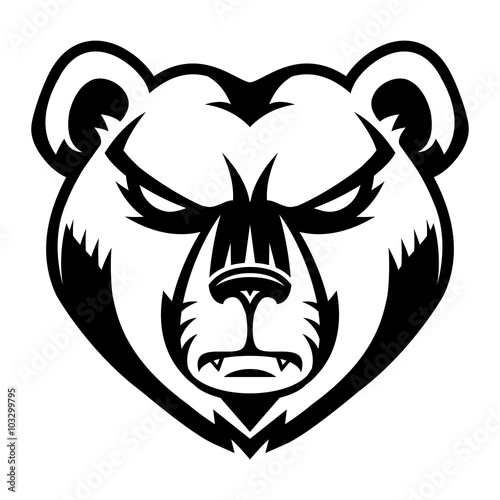 Bear Angry Face vector illustration