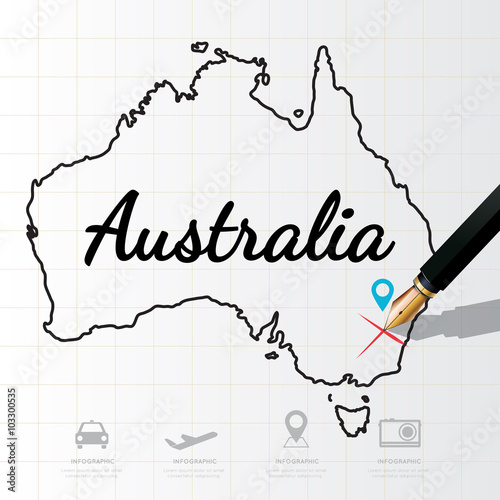 Australia map Infographic