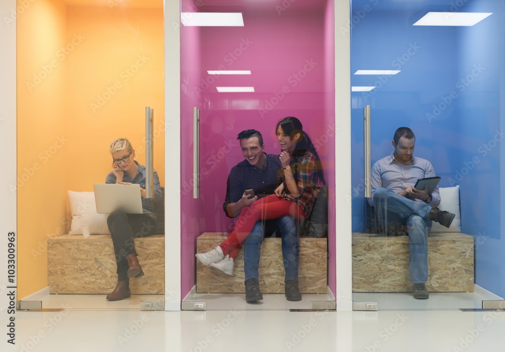 Fototapeta premium group of business people in creative working space