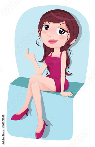 sexy girl showing come on gesture