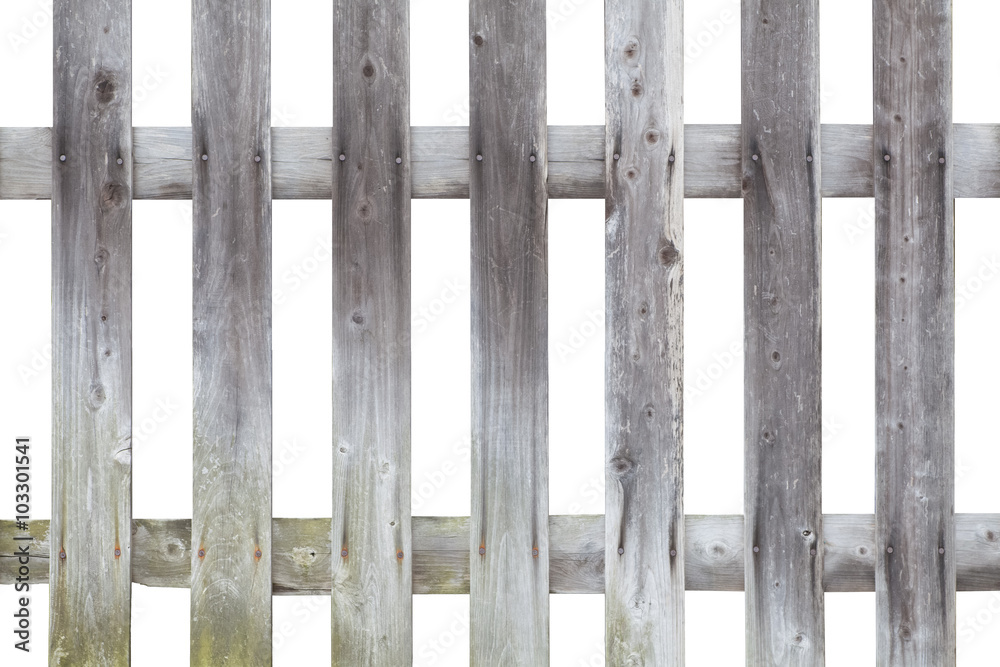 Wood fence pattern isolated on white background Wood fence pattern isolated on white background