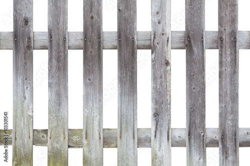 Wood fence pattern isolated on white background