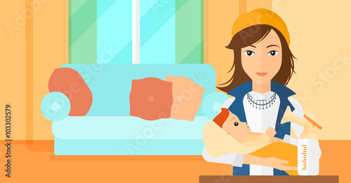 Woman with breast pump.