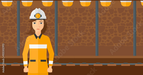 Confident miner in hardhat.
