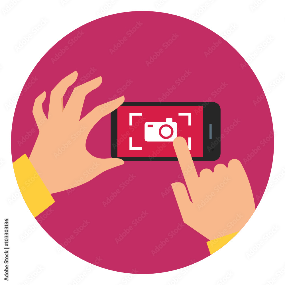 Take a photo Circle Icon. Modern Design Flat Style Icon Stock Vector