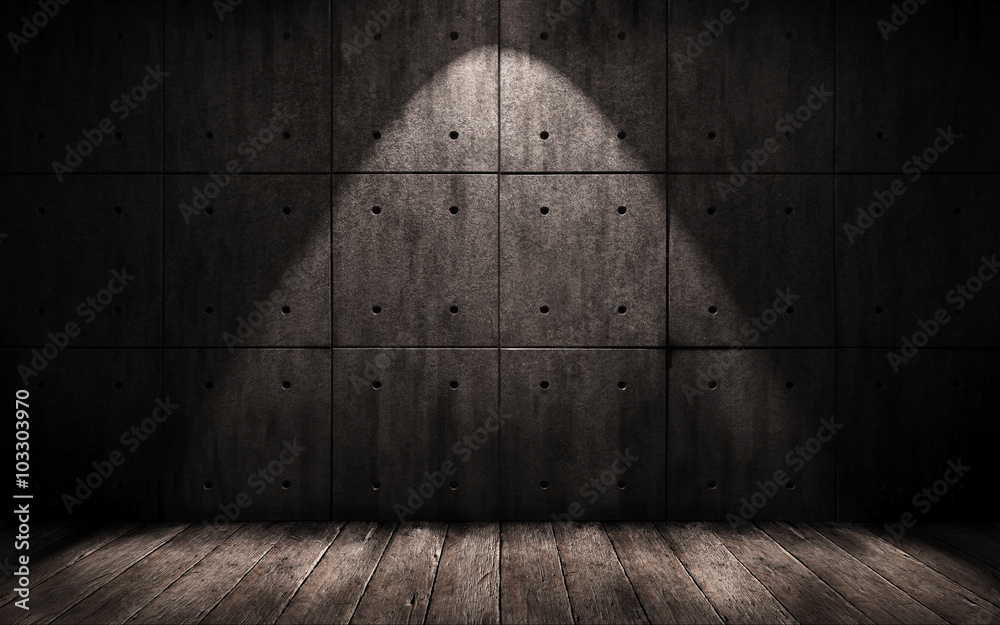 grunge industrial background, a dark underground room with walls of