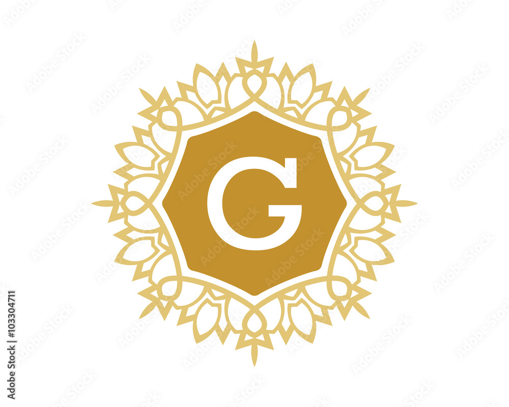 Naklejka premium G initial royal letter logo
