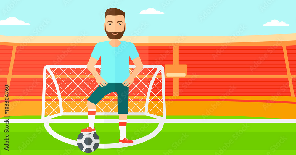 Fototapeta premium Football player with ball.