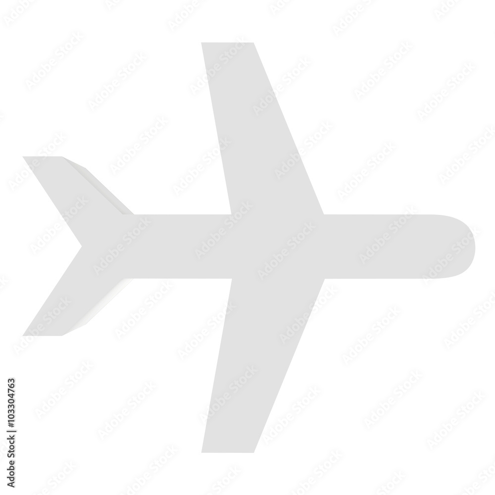 Obraz premium Airplane isolated on white background. 3d rendering close-up