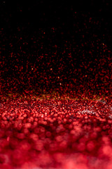 Abstract red glitter perspective to blank background,Studio styl