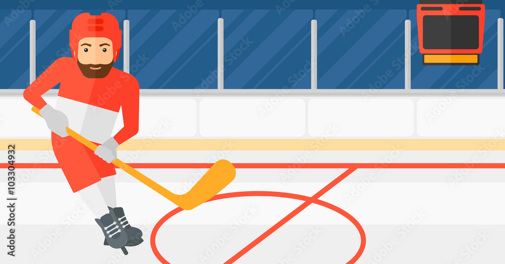 Ice-hockey player with stick. Ice-hockey player with stick.