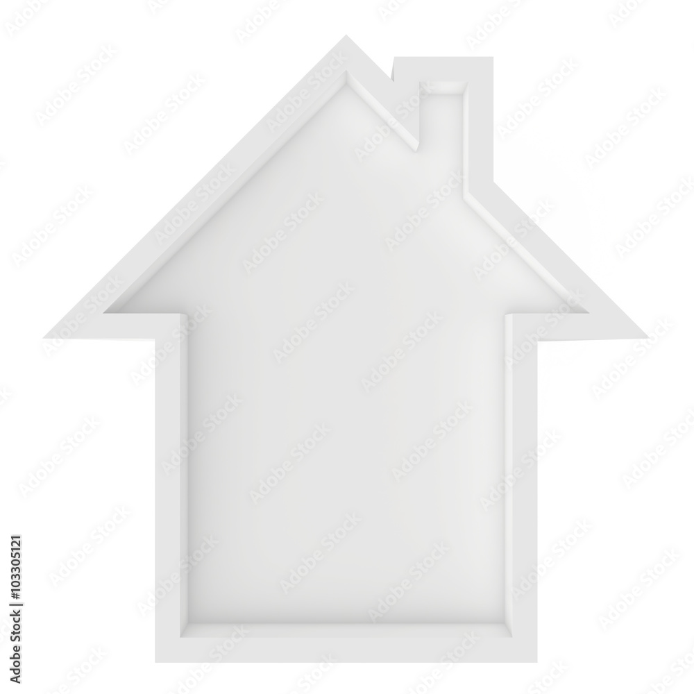 Icon house isolated on white background. 3d rendering close-up Stock ...