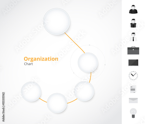 Vector modern and simple organization chart template. vector ill