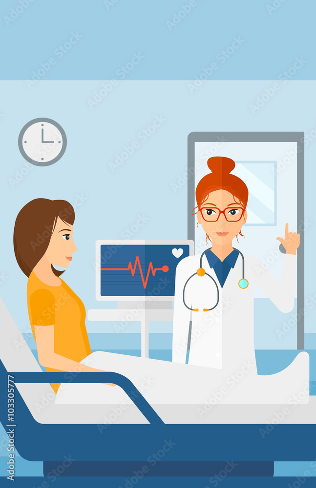 Doctor visiting patient. Doctor visiting patient.