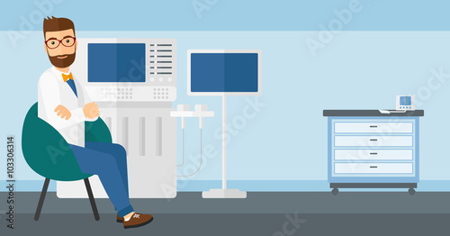 Male ultrasound specialist.
