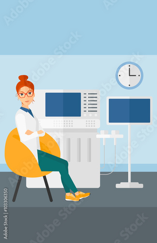 Female ultrasound specialist.