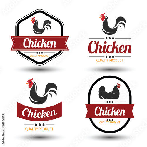 chicken label vector