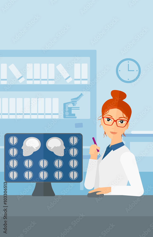 Doctor checking MRI results.