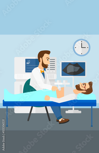 Patient under ultrasound examination.