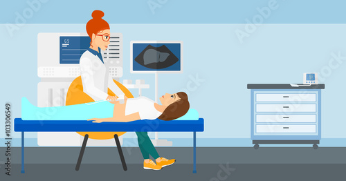 Patient under ultrasound examination.