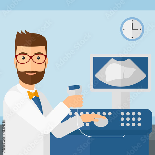 Male ultrasound specialist.