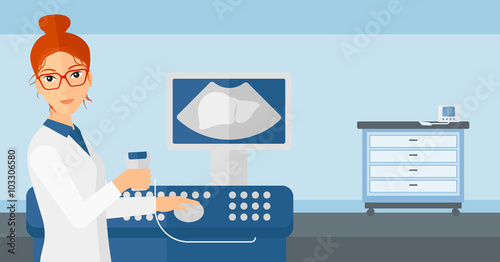 Female ultrasound specialist.