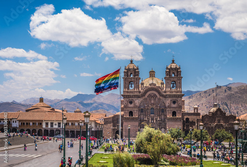 Plaza de Armas in historic center of Cusco, Peru photo