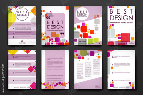 Set of brochure, poster design templates in abstract style