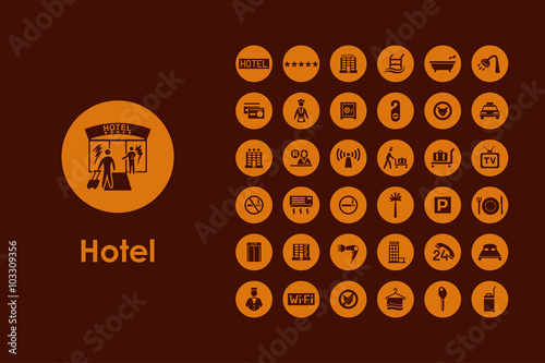 Set of hotel simple icons