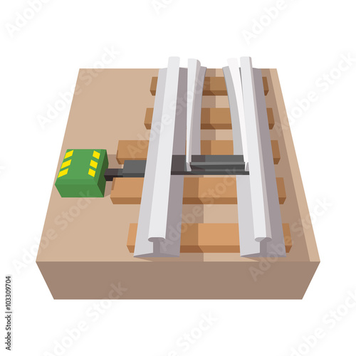 Railroad switch cartoon icon