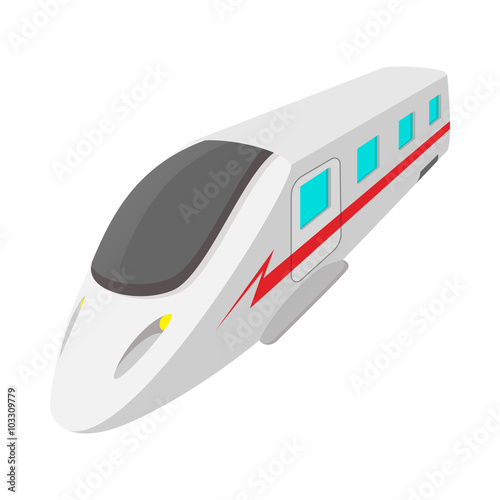 Modern high speed passenger commuter train icon