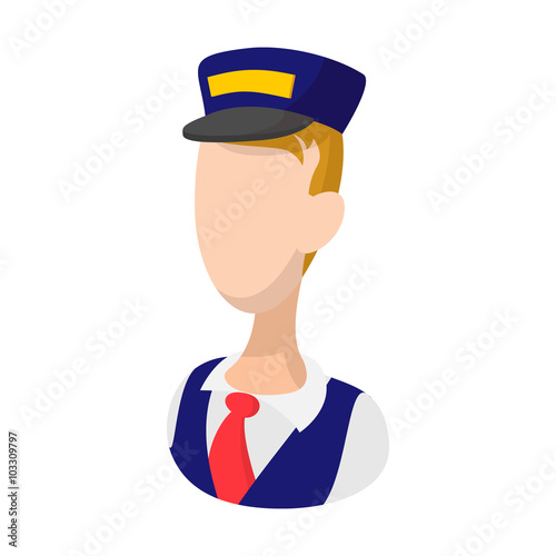 Train driver cartoon icon