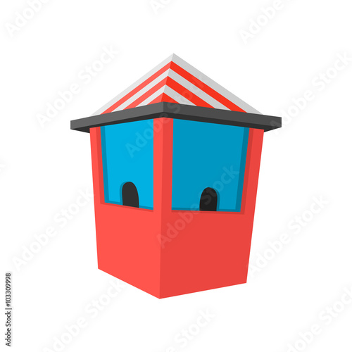 Red ticket booth cartoon icon