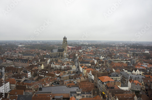 Panorama of Bruges from the observation deck Belford