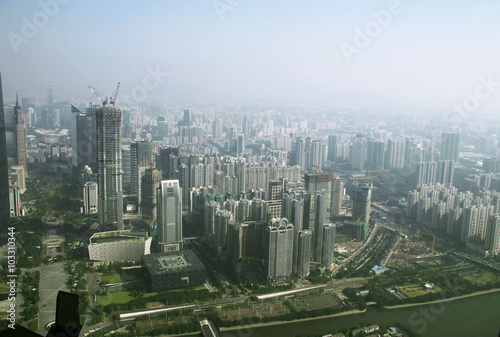 Guangzhou view from windows of Canton tower