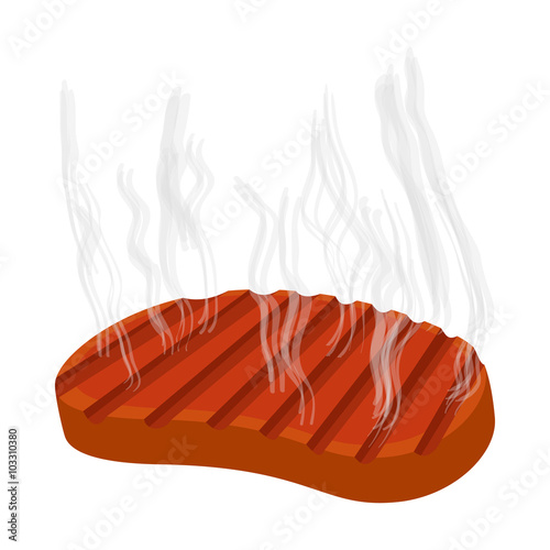 Grilled steak cartoon icon 