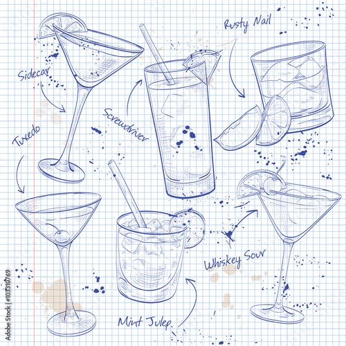 New Era Coctail Set  on a notebook page