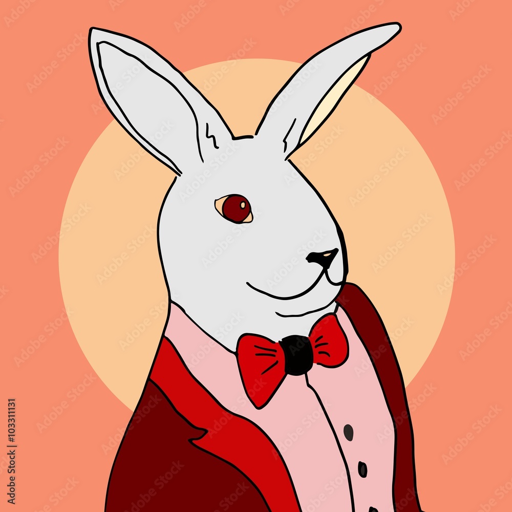 rabbit in a tuxedo. Stock Vector | Adobe Stock