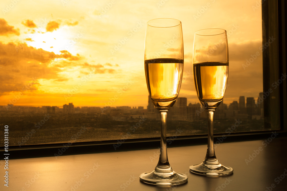Champaign and city views. 