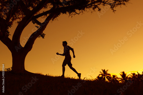 Man running in the park.