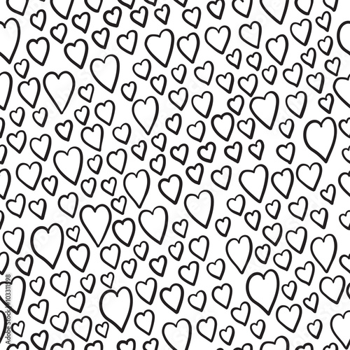 Seamless pattern with beautiful hearts