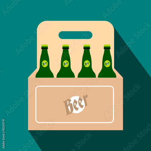 Packaging with beer flat icon 