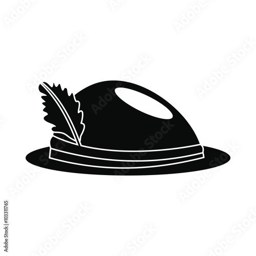 Hat with a feather icon