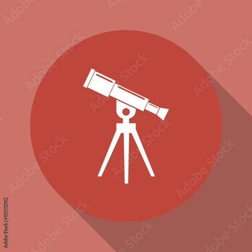 Telescope icon. Flat design style.